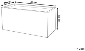 Vaso para plantas branco 60 x 29 x 30 cm MYRA Beliani