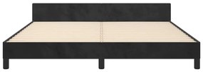 Estrutura de cama sem colchão 180x200 cm veludo preto
