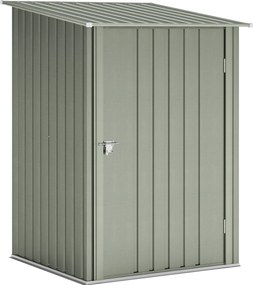 Outsunny Casinha de Jardim Abrigo para Ferramentas em Aço Galvanizado com Porta de Batente 100x104x160 cm Cinza e Prata | Aosom Portugal