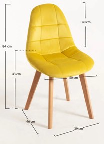 Pack 4 Cadeiras Kelen Veludo - Amarelo