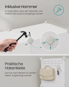 Sapateira com 12 compartimentos (124,4 L x 124,6 A cm) Branco nuvem e transparente