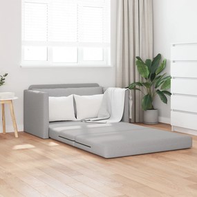 Sofá Cama de Chão 2-em-1 Cinzento-claro 124x71x78 cm Tecido
