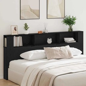 Cabeceira Cabinet vidaXL Preto Carvalho 220x18,5x104,5 cm
