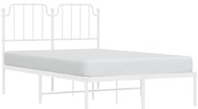 Estrutura de cama com cabeceira 120x200 cm metal branco