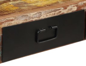 Mesa consola em madeira recuperada maciça 120x30x76 cm