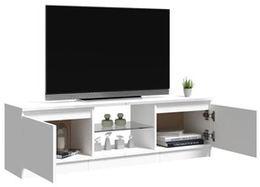 Móvel de TV com luzes LED 120x30x35,5 cm branco brilhante