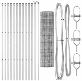 Cerca Euro da com 13 postes, 1,2 x 25m em aço galvanizado.