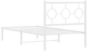 Estrutura de cama com cabeceira 90x200 cm metal branco