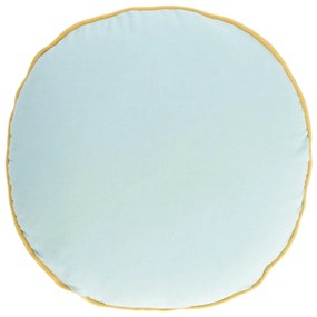 Kave Home - Capa almofada redonda Fresia 100% algodão azul Ø 45 cm