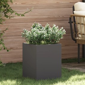 vidaXL Vaso de Jardim Preto 32 x 32 x 40 cm Aço laminado a frio