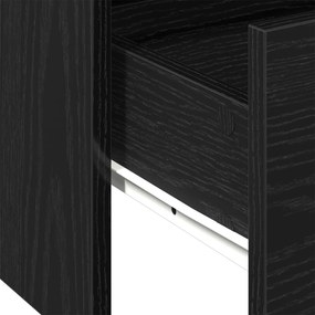 Mesa de Café Preta de Carvalho 102x55x43,5 cm Feita de Madeira Engenhe