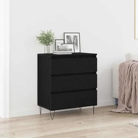 Aparador vidaXL com Gavetas Preto Carvalho 60x35x70 cm Madeira de Engenharia