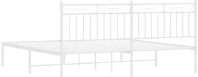 Estrutura de cama com cabeceira 183x213 cm metal branco