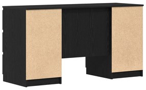 Mesas 2 pcs Madeira de Carvalho Preta 140x50x76 cm Madeira de Engenhar
