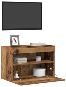 Gabinete de TV vidaXL com Luzes LED Madeira Antiga 60x30x40 cm