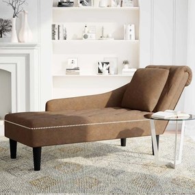 Chaise lounge c/ almofada/apoio braços direito couro artificial