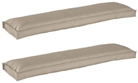almofadas de palete para banco 2 pcs taupe 150x40x8 cm tecido oxford