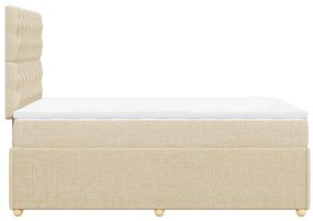 Cama boxspring com colchão 120x190 cm tecido cor creme