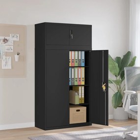 vidaXL Arquivador 90x40x180 cm aço preto
