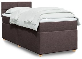 vidaXL Cama com molas/colchão 80x200 cm tecido castanho-escuro