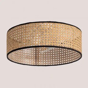 Lâmpada De Teto Em Rattan Luxio Natural - Sklum