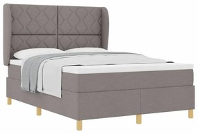 Cama Box Spring vidaXL com Colchão Taupe 160x200 cm Tecido