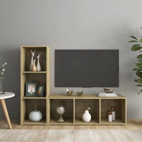 vidaXL Móveis de TV 2 pcs derivados de madeira carvalho sonoma