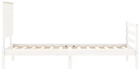 Estrutura de cama com cabeceira 90x200 cm madeira maciça
