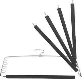 Conjunto 3 cabides múltiplo para calças 38 x 0,5 x 37 cm prateado-preto