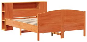 Cama com estante sem colchão 140x200 cm pinho maciço