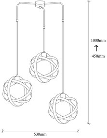 Chandelier Gezegen – Preto Níquel – 53 cm diâmetro, 100 cm altura