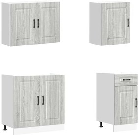 7 peças armário de cozinha conjunto Kalmar cinza sonoma