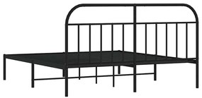 Estrutura de cama com cabeceira 183x213 cm metal preto