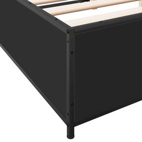 Estrutura de cama 120x190 cm derivados de madeira/metal preto