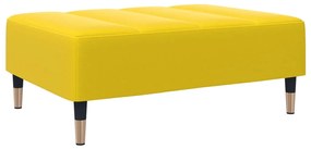 Sofá-cama 2 lugares c/ apoio de pés veludo amarelo