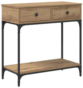 Mesa de Console Carvalho Artesanal 75x34.5x75 cm Madeira de Engenharia