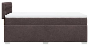 Cama com molas/colchão 90x190 cm tecido castanho-escuro