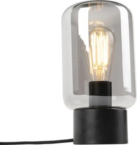 Candeeiro de mesa design preto com vidro fumê - Bliss Cute