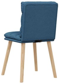 Cadeiras de jantar 4 pcs tecido azul