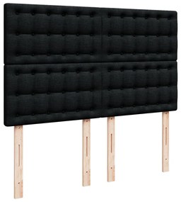 Cama com molas/colchão 140x200 cm tecido preto
