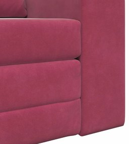 Sofá Cama 2 em 1 Vinho 98x71x83 cm Veludo