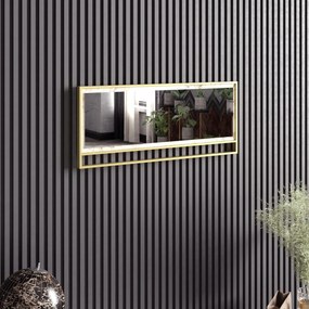Espelho Decorativo Polka – Dourado e Branco – 90 x 37,8 x 3 cm