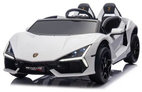 Carro elétrico para Crianças 2 Lugares Lamborghini Revuelto XL STRONG 24V, Rodas AR bombeado, Assento Couro ecológico Branco