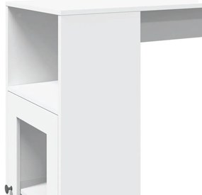 Mesa de bar com prateleiras derivados de madeira branco