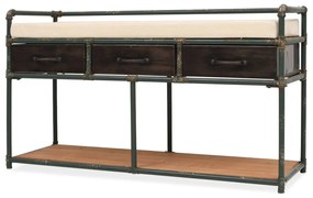 vidaXL Banco de arrumação com almofadão 107,5x34,5x59 cm