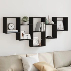vidaXL Prateleira de parede 159x18x66 cm derivados de madeira preto