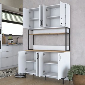 Armário Alto de Cozinha "Stella" - 120 x 198,6 x 40 cm - Nogueira e Br