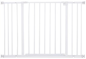 PawHut Barreira de Segurança para Animais de Estimação Extensível para Escadas e Portas Barreira de Segurança para Cães 76-107x76 cm Branco