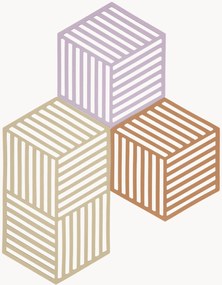 Bases para copos em silicone Hexagon, conjunto de 3