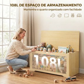 Baú de Arrumação 108 L com Painel de Ratã e Tampa com Braços de Apoio 80x40x45 cm Carvalho